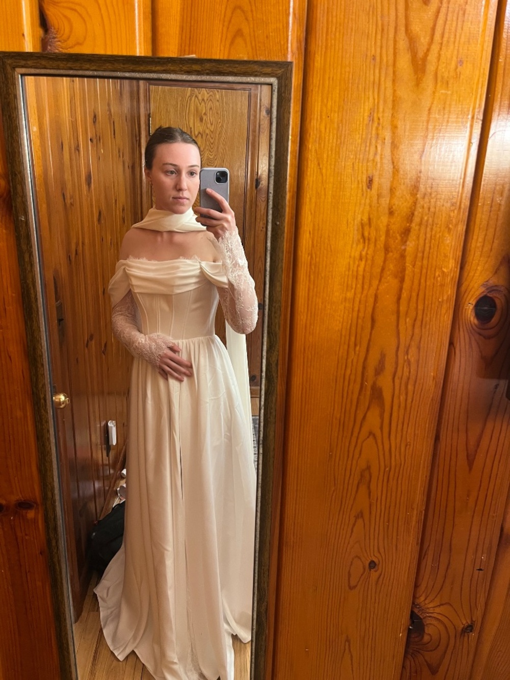 A-Line Corset Wedding Dress Size 4 - Picture 2 of 4